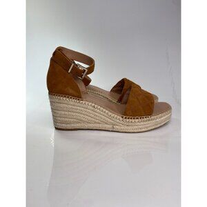 Nordstrom Women's Tan Toffee Carmen lea Espadrille Platform Wedge Sandal Sz 11